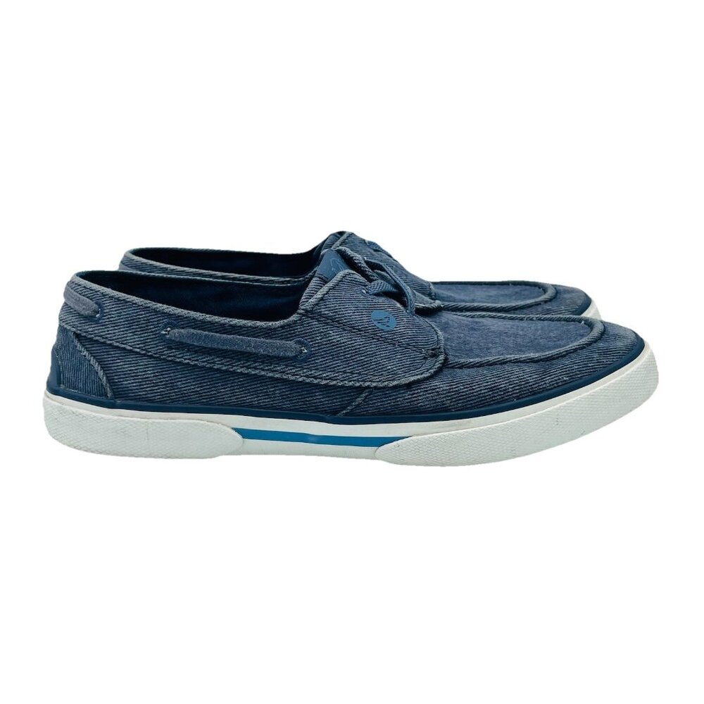 Sperry Womens Shoes Size 9 Blue Top Sider Slip On Memory Foam Canvas Sneakers